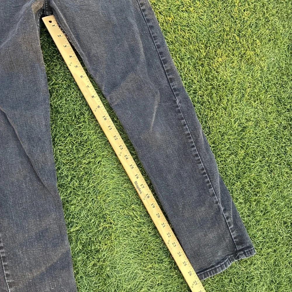 Levis 502 Original Fit 28x27 Jeans Faded Black Button Fly Straight Leg Denim Y2K
